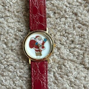Women’s vintage 90’s retro genuine leather swiss parts‎ santa watch one size